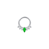 Princess Clicker with Marquise & Round Gems – 14K & 18K Gold - piercing - zone.com
