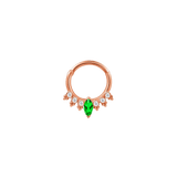 Princess Clicker with Marquise & Round Gems – 14K & 18K Gold - piercing - zone.com