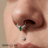 Princess Clicker with Marquise & Round Gems – 14K & 18K Gold - piercing - zone.com