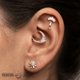 Prism – CZ Mixed - Cut – 14K Gold Clicker Ring - piercing - zone.com