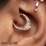 Prism – CZ Mixed - Cut – 14K Gold Clicker Ring - piercing - zone.com