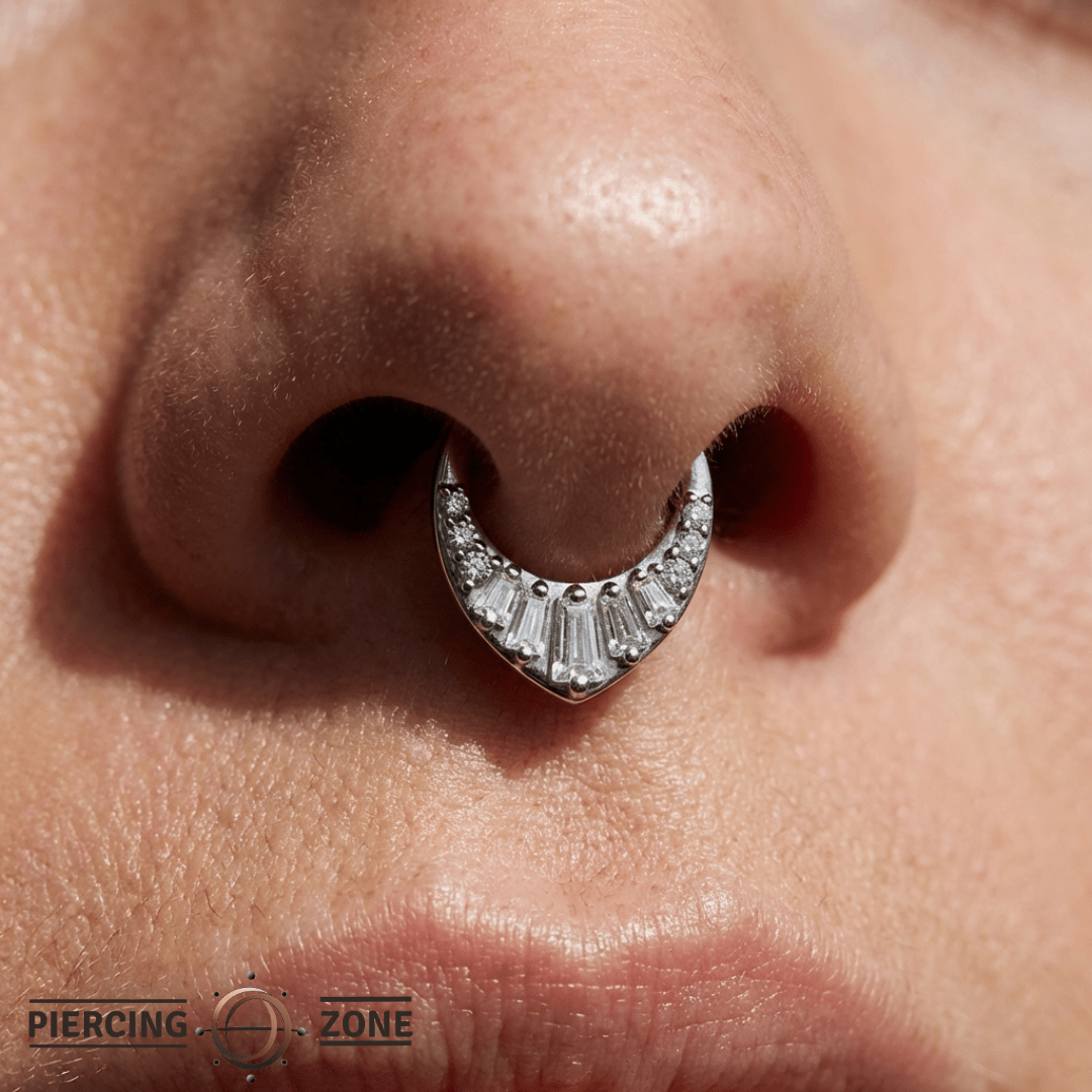 Prism – CZ Mixed - Cut – 14K Gold Clicker Ring - piercing - zone.com