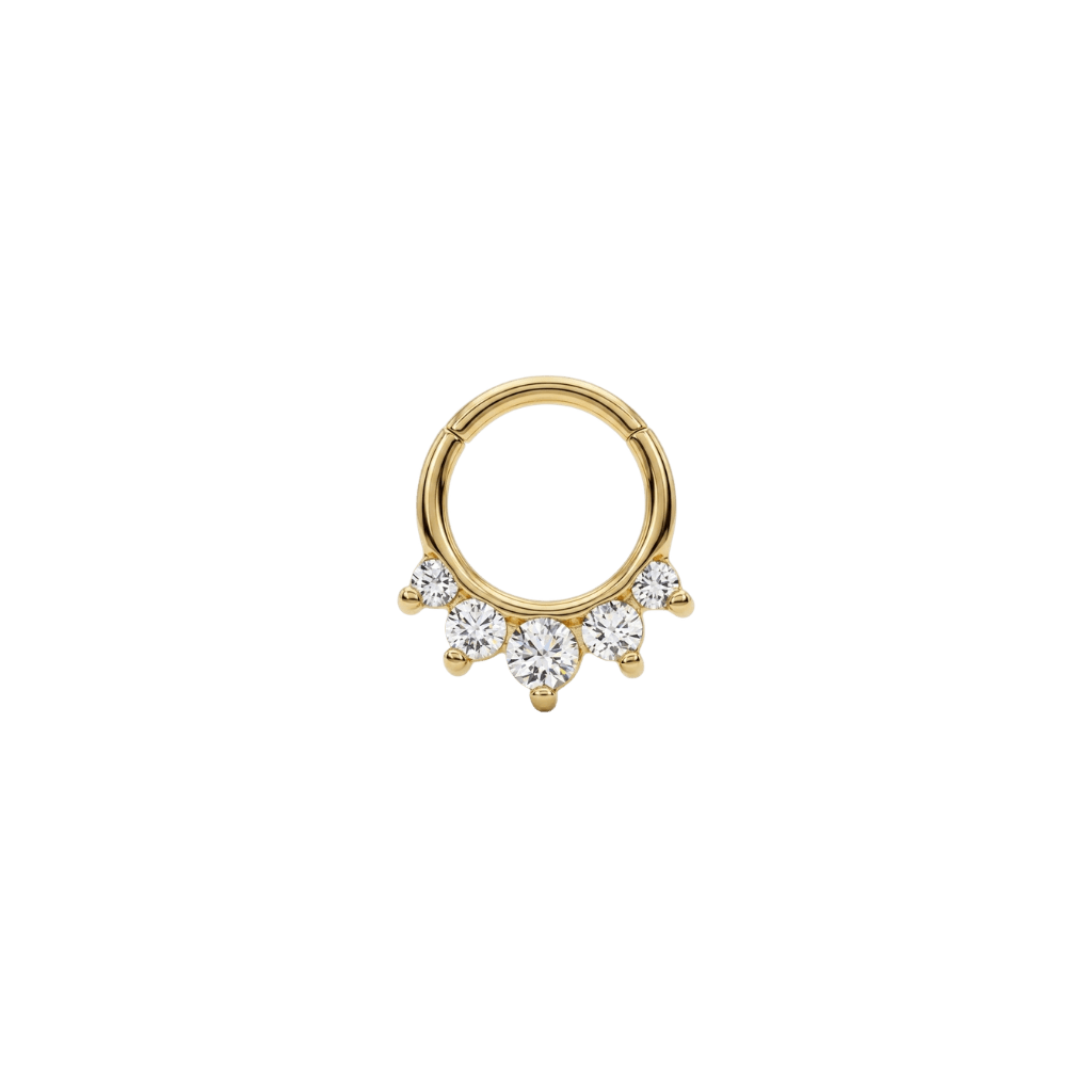 Prium Clicker - 18K Gold Gem Clicker Ring - piercing-zone.com