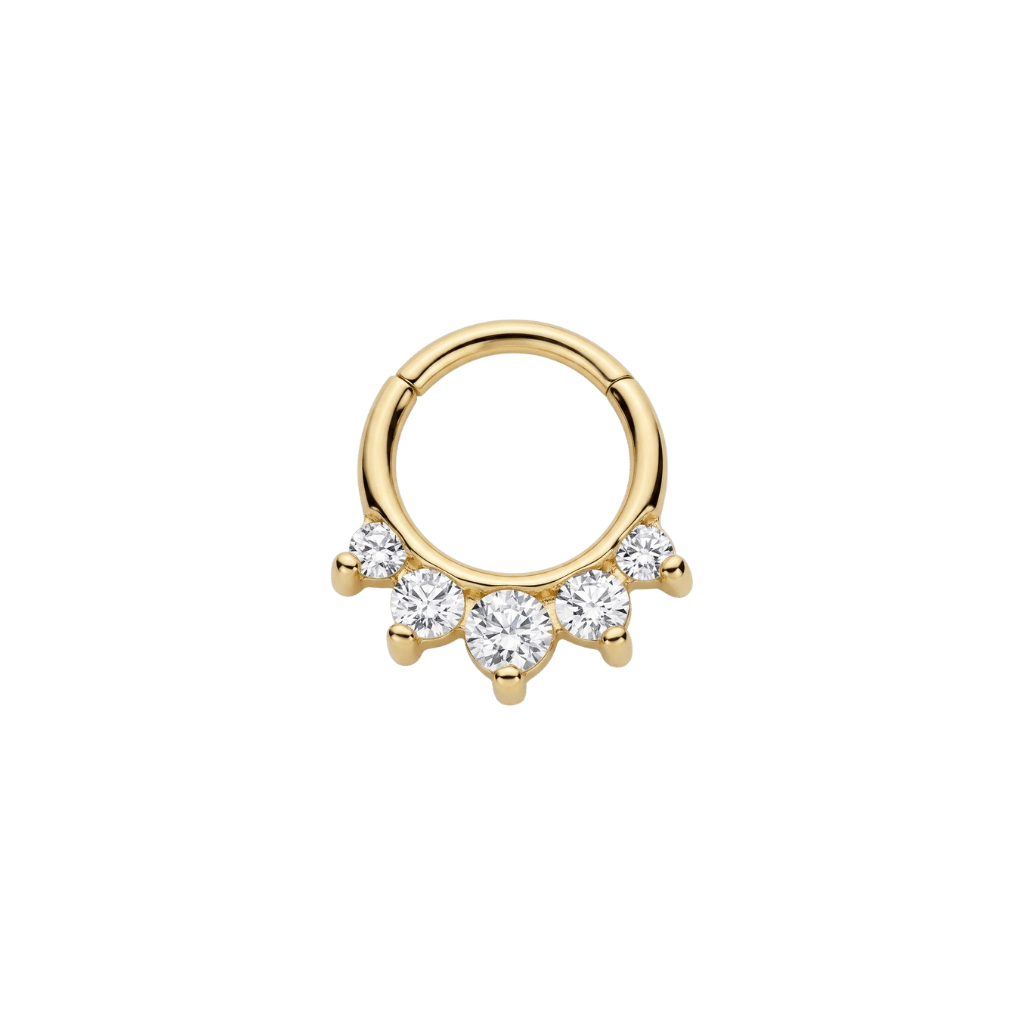 Prium Clicker - 18K Gold Lab Diamond Clicker Ring - piercing-zone.com