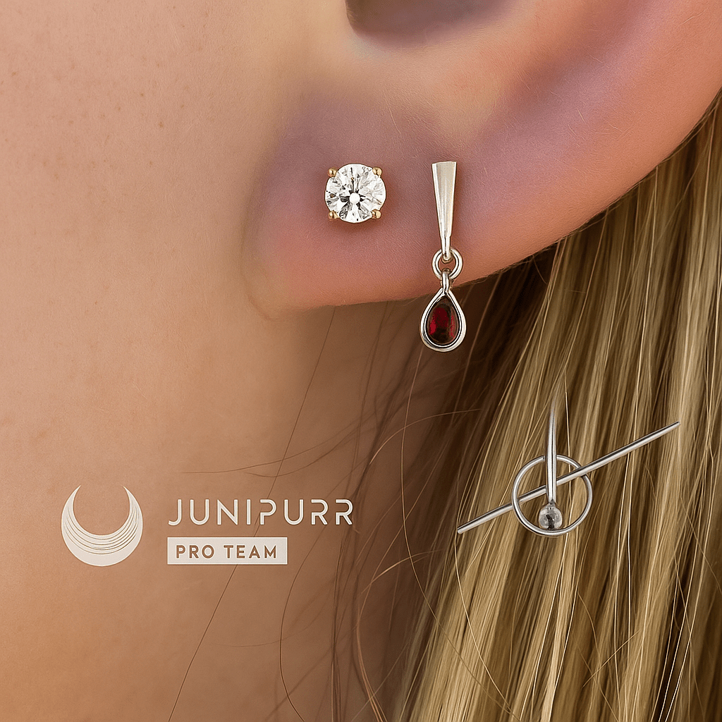 Prong - Set CZ – 14K Gold Threadless End - piercing - zone.com
