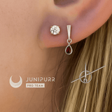Prong - Set CZ – 14K Gold Threadless End - piercing - zone.com