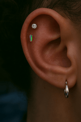 Prong - Set CZ – 14K Gold Threadless End - piercing - zone.com