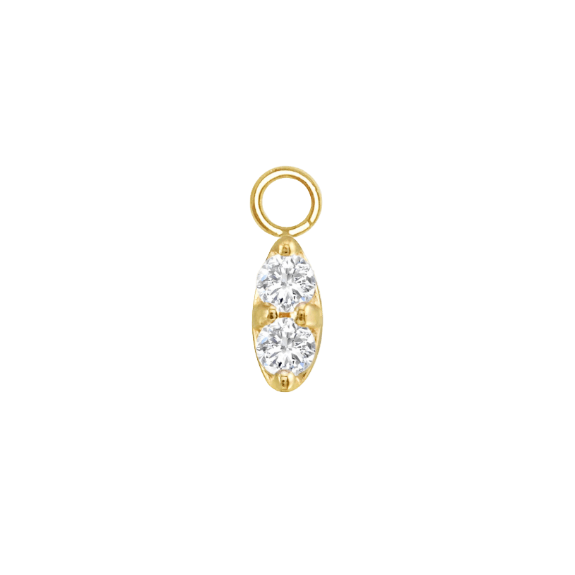 Prongset Marquise – 14K & 18K Gold Gemstone Charm - piercing - zone.com