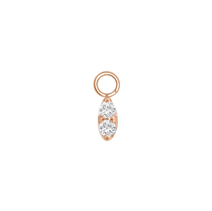 Prongset Marquise – 14K & 18K Gold Gemstone Charm - piercing - zone.com