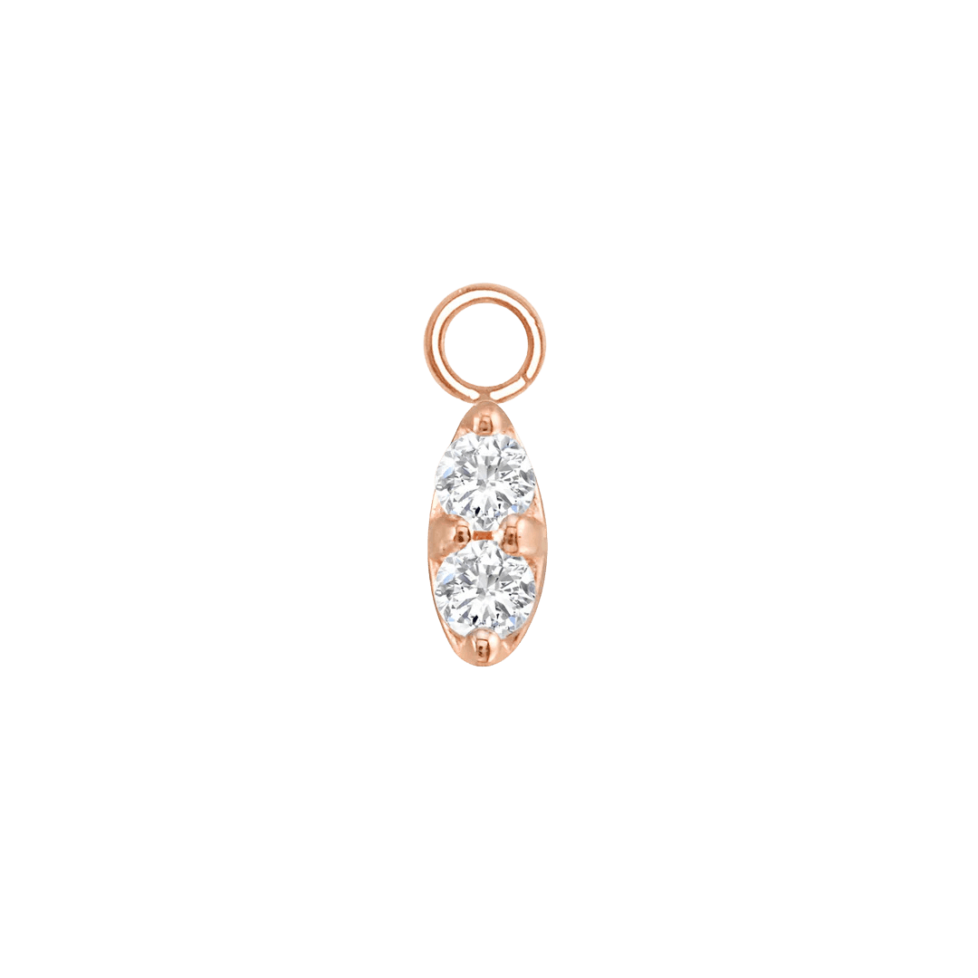 Prongset Marquise – 14K & 18K Gold Gemstone Charm - piercing - zone.com