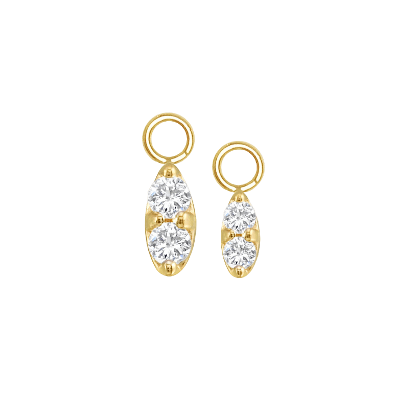Prongset Marquise – 14K & 18K Gold Gemstone Charm - piercing - zone.com