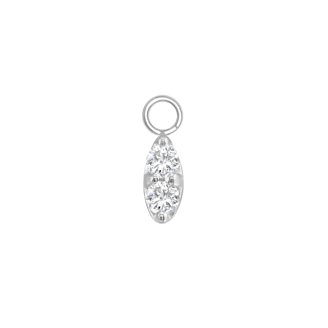 Prongset Marquise – 14K & 18K Gold Gemstone Charm - piercing - zone.com