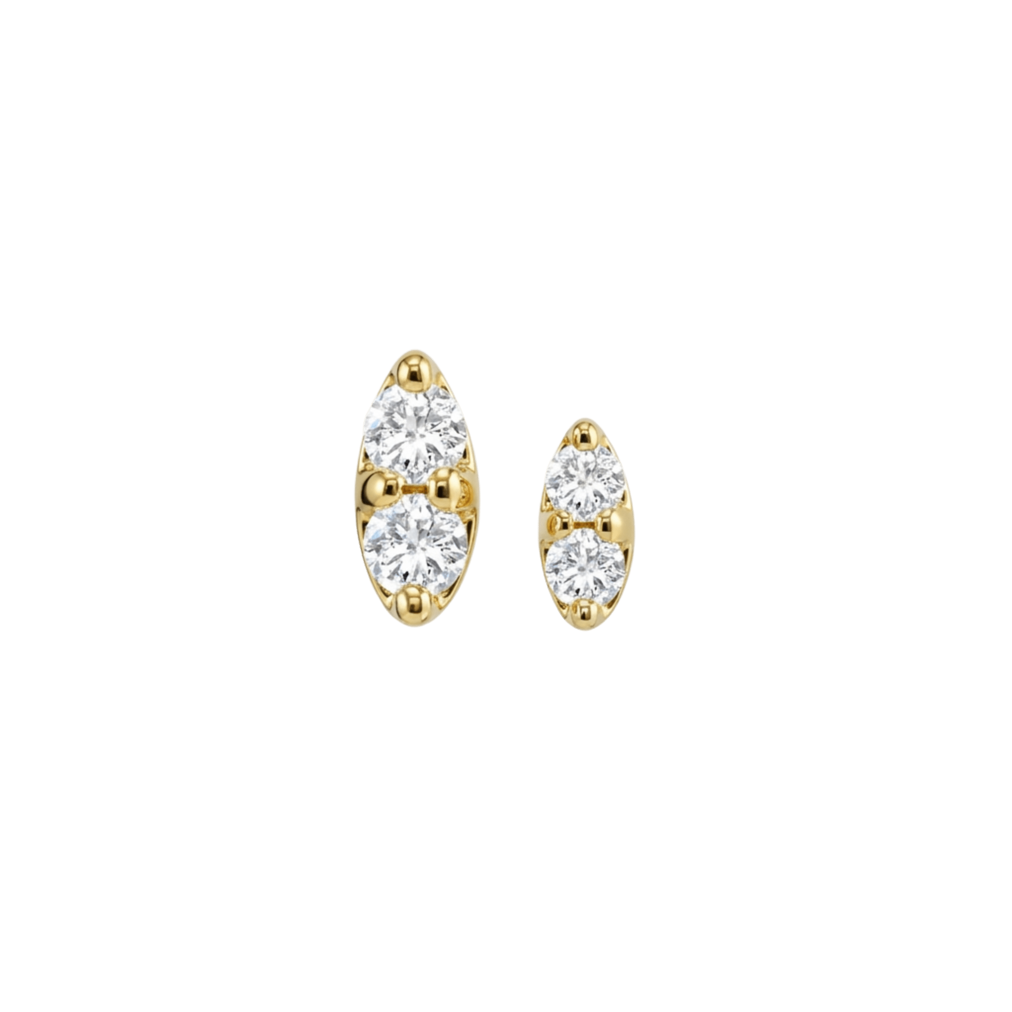 ProngSet Marquise – 14K Gold Threadless/Threaded End - piercing-zone.com