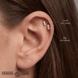 ProngSet Marquise – 14K Gold Threadless/Threaded End - piercing - zone.com