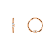 ProngSet Marquise Seamless Ring – 14K Gold Cup & Divot Design - piercing-zone.com