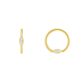 ProngSet Marquise Seamless Ring – 14K Gold Cup & Divot Design - piercing - zone.com