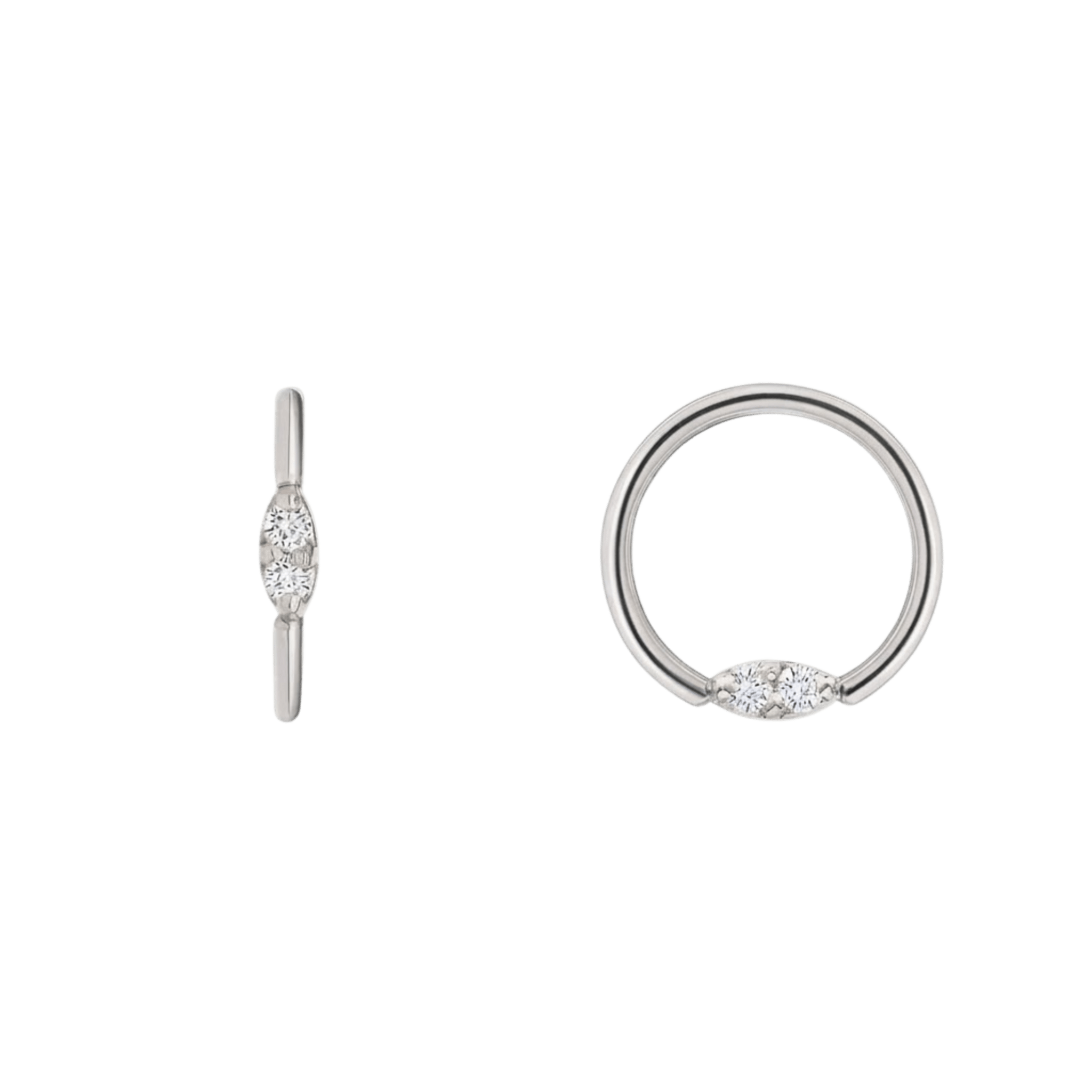 ProngSet Marquise Seamless Ring – 14K Gold Cup & Divot Design - piercing-zone.com