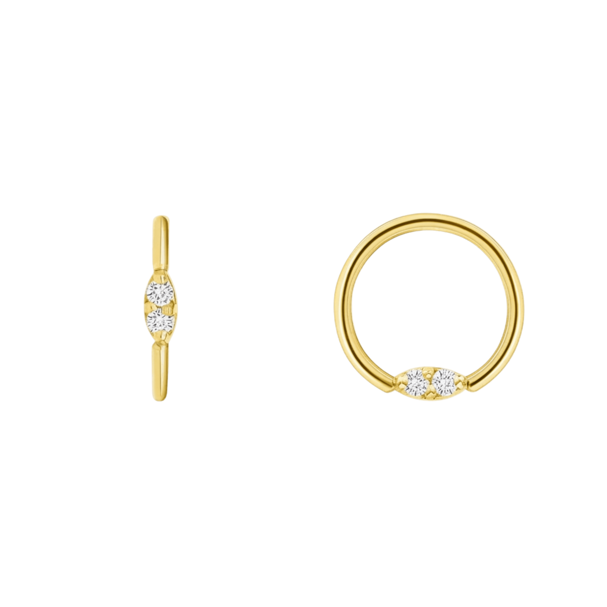 ProngSet Marquise Seamless Ring – 14K Gold Cup & Divot Design - piercing-zone.com