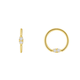ProngSet Marquise Seamless Ring – 14K Gold Cup & Divot Design - piercing-zone.com