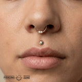 ProngSet Marquise Seamless Ring – 14K Gold Cup & Divot Design - piercing - zone.com