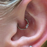 ProngSet Marquise Seamless Ring – 14K Gold Cup & Divot Design - piercing - zone.com