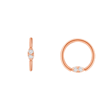 ProngSet Marquise Seamless Ring – 14K Gold Cup & Divot Design - piercing - zone.com