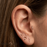 Prophesy – CZ Bar – 14K Gold Threadless End - piercing - zone.com