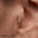 Prophesy – CZ Bar – 14K Gold Threadless End - piercing - zone.com