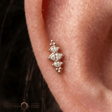 Prose – CZ Geometric Cluster – 14K Gold Threadless End - piercing - zone.com