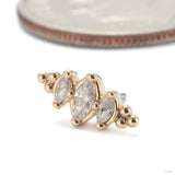 Prose – CZ Geometric Cluster – 14K Gold Threadless End - piercing - zone.com