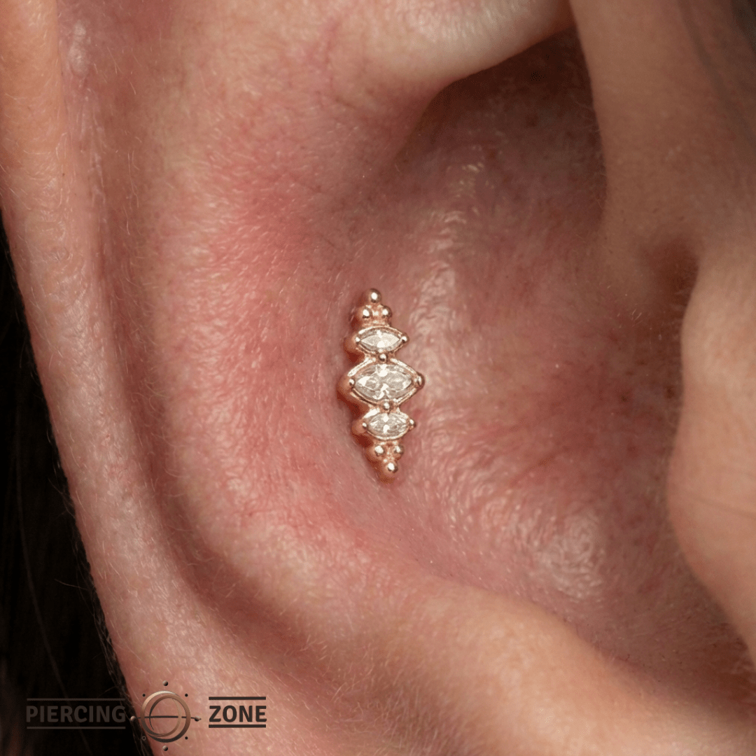 Prose – CZ Geometric Cluster – 14K Gold Threadless End - piercing - zone.com
