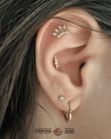 Prose – CZ Geometric Cluster – 14K Gold Threadless End - piercing - zone.com