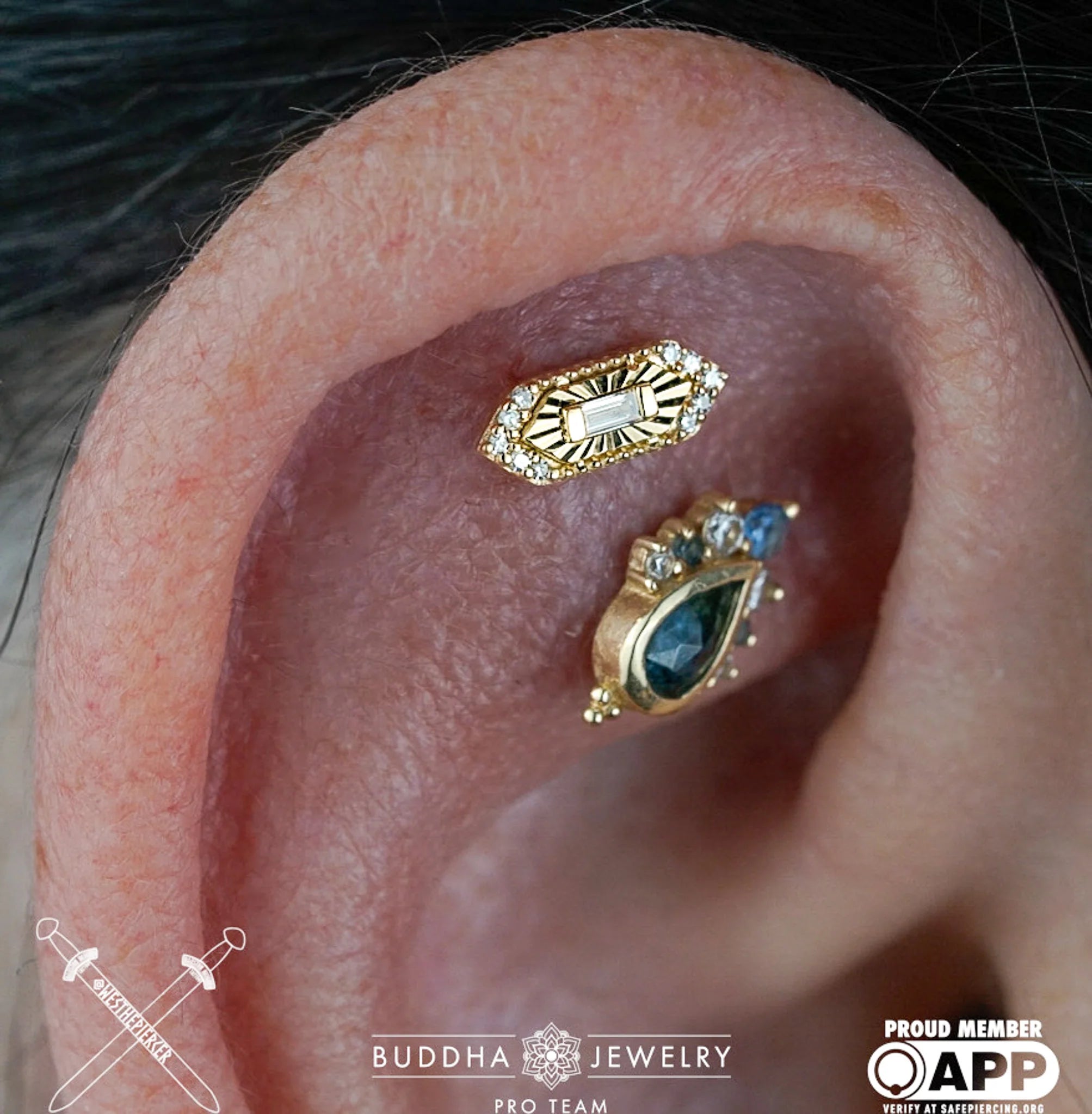 Inspire Diamond Threadless End – 14K Gold Laser-Cut Jewelry