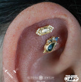 Inspire Diamond Threadless End – 14K Gold Laser-Cut Jewelry