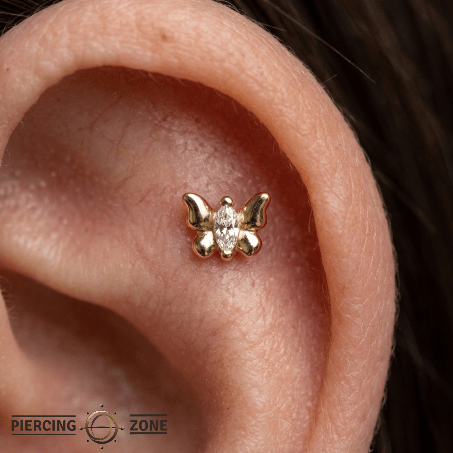 Psyche - 18K Gold Gem Threadless/Threaded End - piercing-zone.com