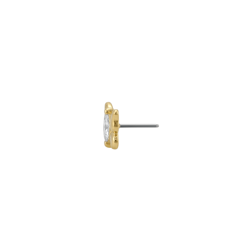 Psyche - 18K Gold Gem Threadless/Threaded End - piercing-zone.com