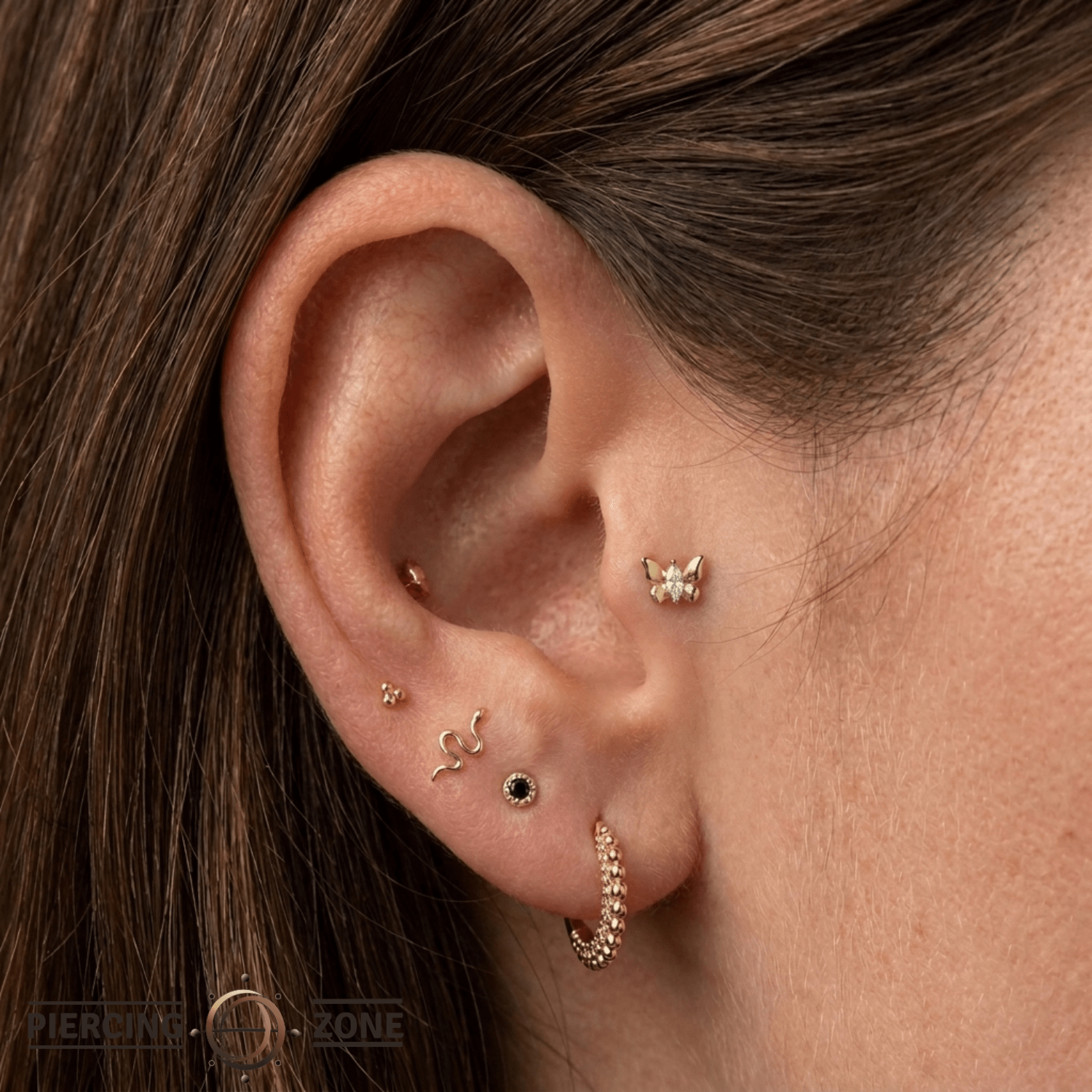 Psyche - 18K Gold Gem Threadless/Threaded End - piercing-zone.com