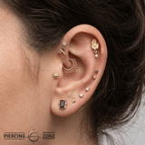 Psychic Eye Pin - 14K Gold Gem Threadless End - piercing - zone.com