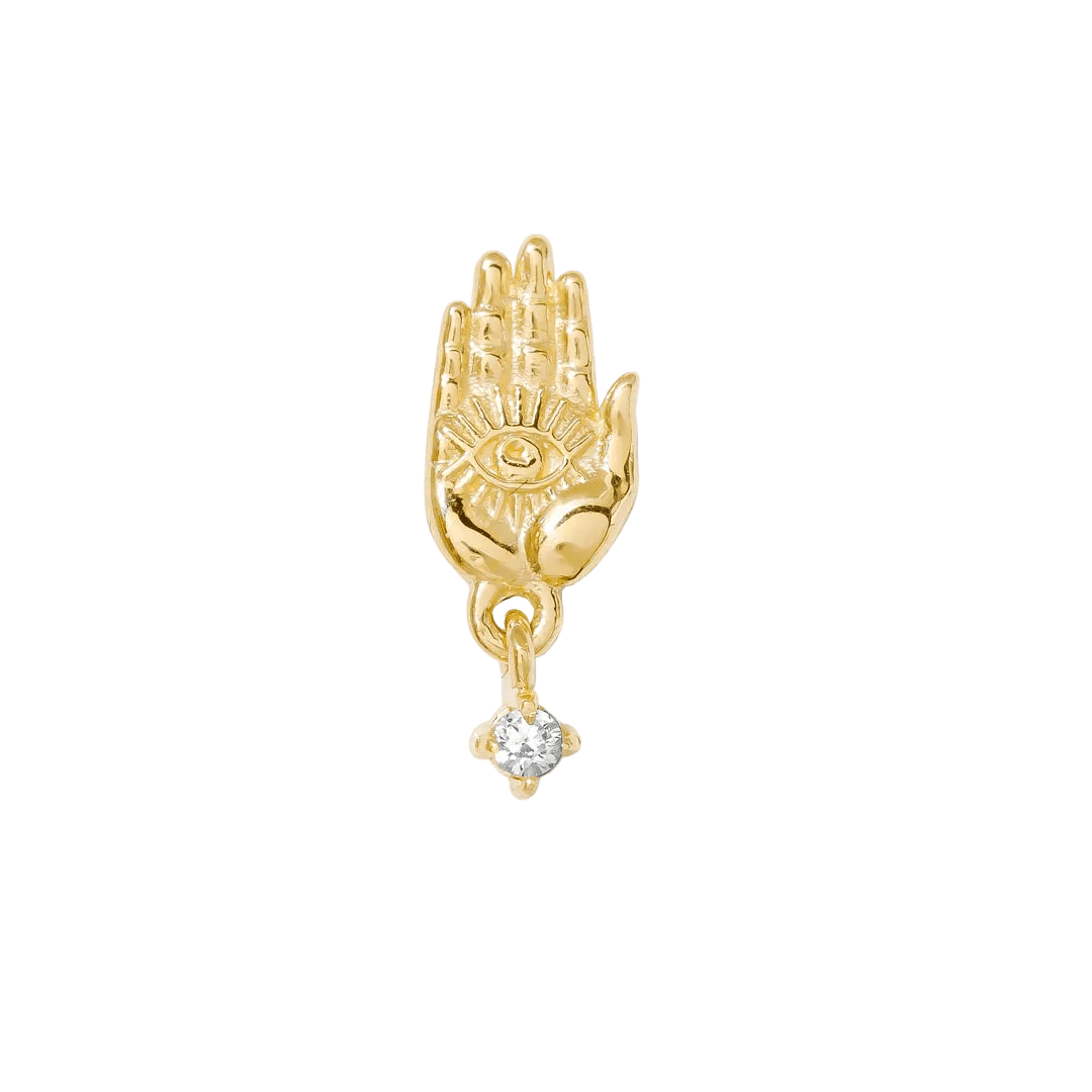 Psychic Eye Pin - 14K Gold Gem Threadless End - piercing - zone.com