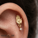 Psychic Eye Pin - 14K Gold Gem Threadless End - piercing - zone.com