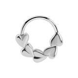 Puffy Hearts Seamless Ring – 14K Gold Cup & Divot Design - piercing - zone.com
