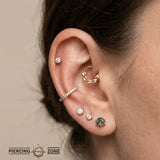 Puffy Hearts Seamless Ring – 14K Gold Cup & Divot Design - piercing - zone.com