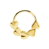 Puffy Hearts Seamless Ring – 14K Gold Cup & Divot Design - piercing - zone.com