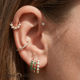 Puffy Hearts Seamless Ring – 14K Gold Cup & Divot Design - piercing - zone.com