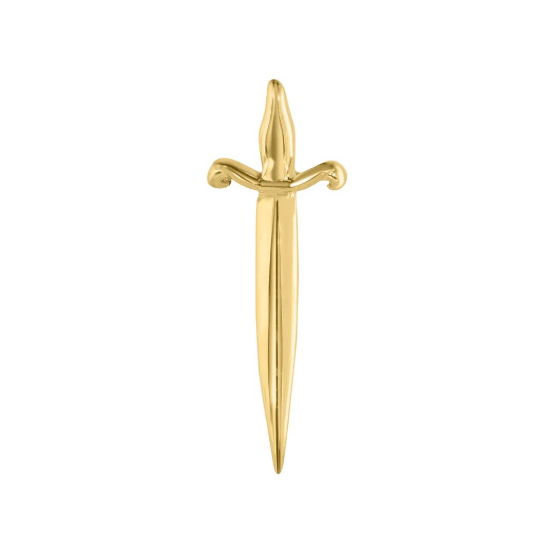 Pugio Dagger – 14K Gold Threadless & Threaded End - piercing - zone.com
