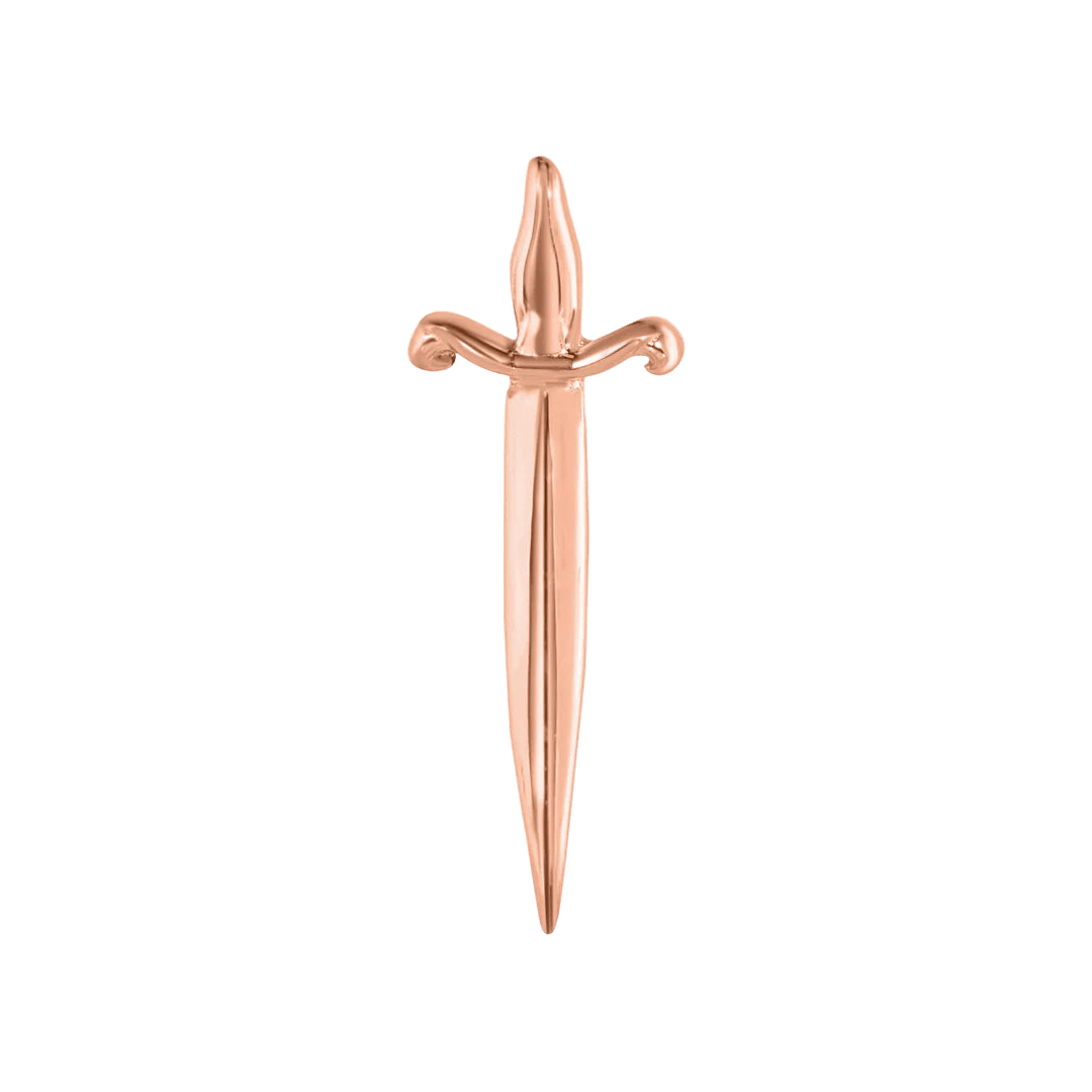 Pugio Dagger – 14K Gold Threadless & Threaded End - piercing - zone.com