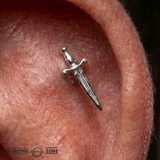 Pugio Dagger – 14K Gold Threadless/Threaded End - piercing - zone.com