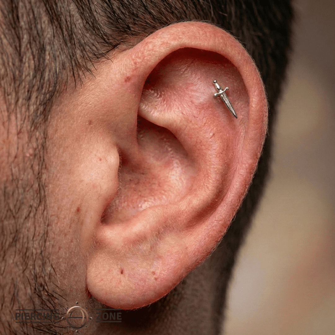 Pugio Dagger – 14K Gold Threadless/Threaded End - piercing - zone.com