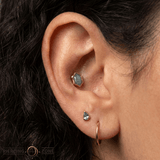 Pump Up The Volume – Aquamarine Gem – 14K Gold Threadless End - piercing - zone.com