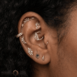 Pump Up The Volume – Moss Agate – 14K Gold Threadless End - piercing - zone.com